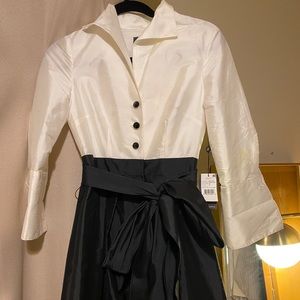 Adrianna Papell Black & White Dress Sz 2 - NEW
